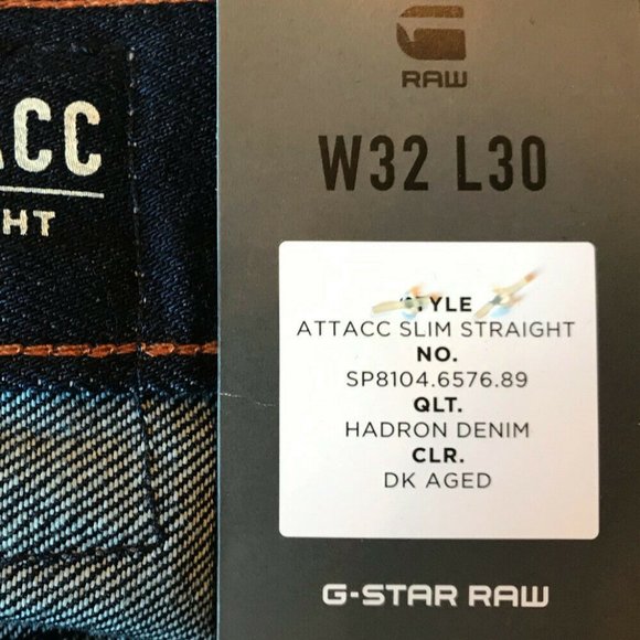 🌠G-STAR ATTACC RAW, SLIM-STRAIGHT, Dark-Aged_30L - Picture 6 of 7